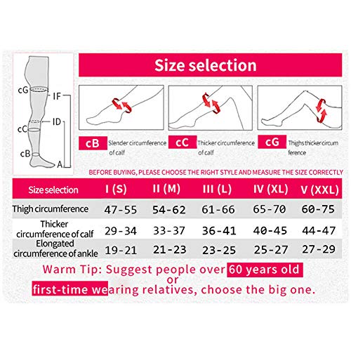 Xingsiyue Medias de compresión de 23-32 mmHg, Tratamiento de Venas varicosas Calcetines compresivas de Grado médico de Clase II