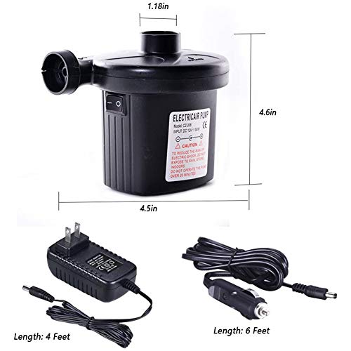 XINGXINGNS Bomba De Aire Electrica Dc12V / Ac230V Bombas De Desinflado Inflado Inflador De Coche Electrobomba con 3 Boquillas Usado para Botes Inflables, Camas de Inflables,For Automotive