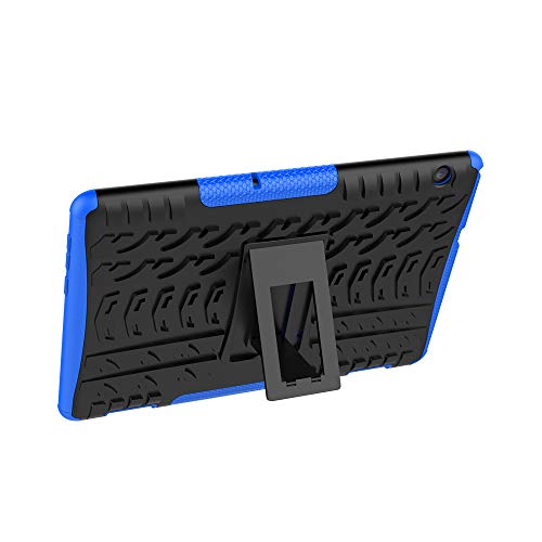 XITODA Funda Huawei MediaPad T5 10, Hybrid Rugged Armor Duro PC + TPU Silicone Back Case Cover Carcasa para Huawei MediaPad T5 10 2018 Tablet Funda con Kickstand - Azul Oscuro