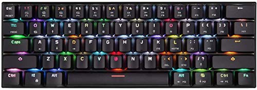XIUYU CK62 Conectado de Modo Dual Bluetooth Wireless Mini RGB 61 tecla del Teclado mecánico Universal de la Tableta del teléfono