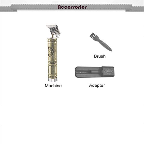 XJZHANG Plug and Play Clipper de Pelo Calvo Cabezal de Aceite Retro Grabado recortador de Cabello Trimmer inalámbrico Hombres Máquina de Corte de Cabello Tallado de podadoras eléctricas