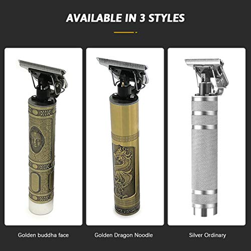 XJZHANG Plug and Play Clipper de Pelo Calvo Cabezal de Aceite Retro Grabado recortador de Cabello Trimmer inalámbrico Hombres Máquina de Corte de Cabello Tallado de podadoras eléctricas