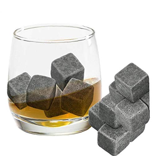 XKJFZ 8pcs Piedras del Whisky Ecológico Granito Cubos De Hielo Piedras del Whisky del Cubo De Hielo De Las Rocas De Granito Artesanal Beverage Cubos De Chiller