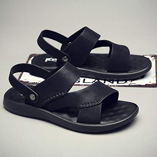 XLD Zapatos de los Hombres Ocasionales de la Playa, Deportivo Sandalia, Sandalias al Aire Libre, Sandalias de Cuero, Cambiar Entre Zapatillas y Sandalias, Apto for/Playa/Piscina Cubierta (Size : 43)