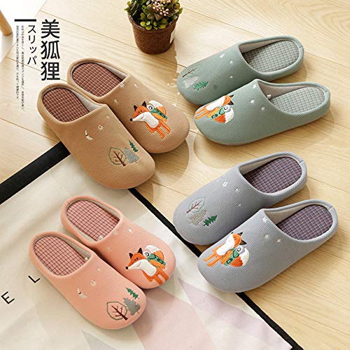 Xnhgfa Mujer Hombre Zapatillas de Interior Invierno,Suaves Zapatillas de Punta Abierta de algodón en casa Ultraligero Cómodo y Antideslizante, Zapatillas de casa CáLido,Marrón,XL