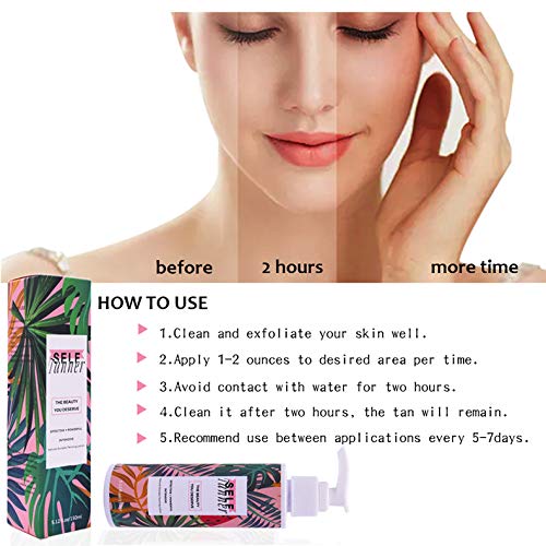 Xnuoyo Autobronceador con Ingredientes Orgánicos y Naturales, Loción Bronceadora para Una Piel Bronceadora Más Oscura, Loción Autobronceadora para Una Piel Clara a Mediana