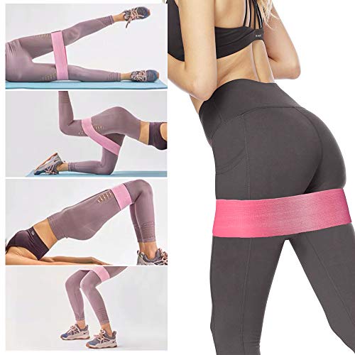 Xnuoyo Bandas de Resistencia Elasticas Fitness, Bandas de Ejercicio de Tela Premium con Diseño Antideslizante, 3 Niveles Diferentes Bandas de para piernas y glúteos(Rosa + Negro + Gris)