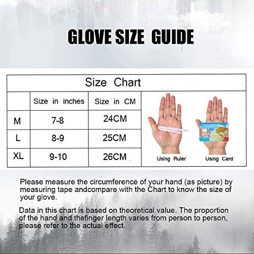 Xnuoyo Goma nudillo Duro Dedo Completo y Medio Dedo Guantes Guantes Protectores Guantes de Pantalla táctil para Motocicleta Ciclismo Caza Escalada Acampar Negro M