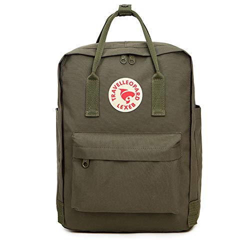 XuBa Estudiante Resistente al Desgaste Mochila Unisex de Moda Conciso Color Sólido Mochila Ordenador Bolsa Escolar Mochila de gran capacidad, Frost green/16L Classic