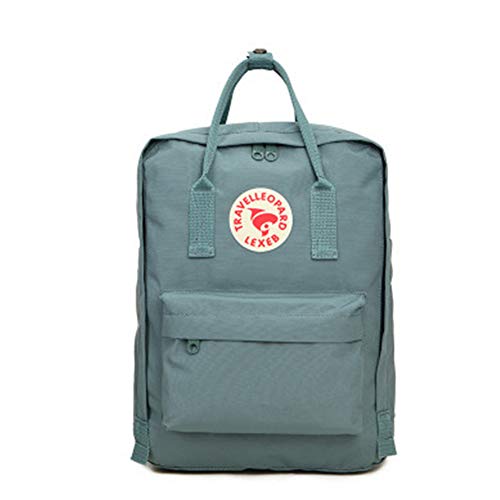 XuBa Estudiante Resistente al Desgaste Mochila Unisex de Moda Conciso Color Sólido Mochila Ordenador Bolsa Escolar Mochila de gran capacidad, Frost green/16L Classic