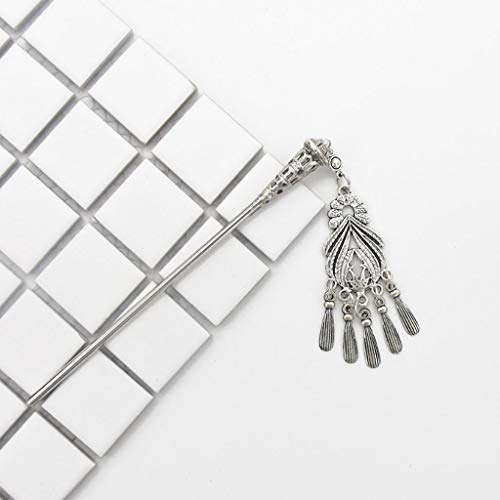 Xuniu Retro Horquilla Chino del Pelo del palillo de la Vendimia Borla Floral Headwear Antiguo B #