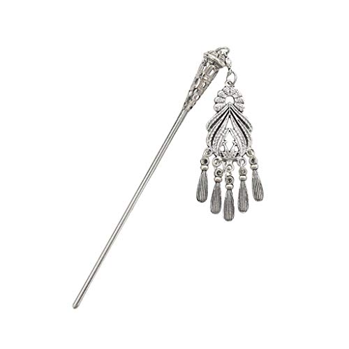 Xuniu Retro Horquilla Chino del Pelo del palillo de la Vendimia Borla Floral Headwear Antiguo B #