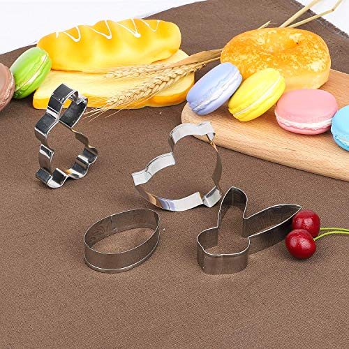 XUNKE Cortadores de Galletas de Pascua, 9 Piezas Acero Inoxidable Cookie Cutters Molde, Pascua Moldes Galletas, Regalo Ideal de Pascua y para Galletas de Pascua (9)