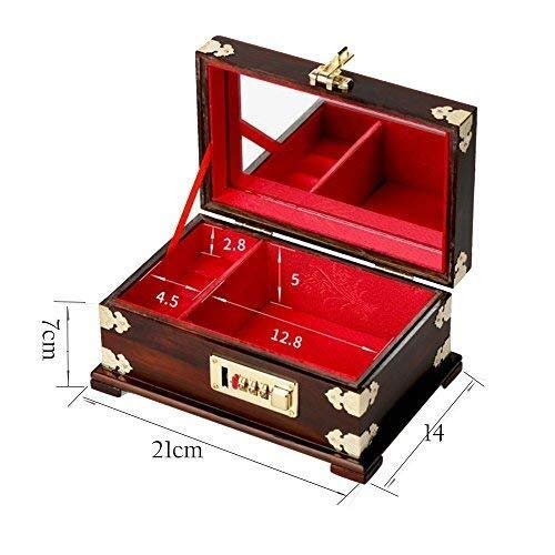 XWYSSH Los organizadores joyero de Madera Combinación de Caja roja Rosewood de combinación, Antigua Caja de Almacenamiento de Madera, Cofre del Tesoro, Caja de Regalo de Boda