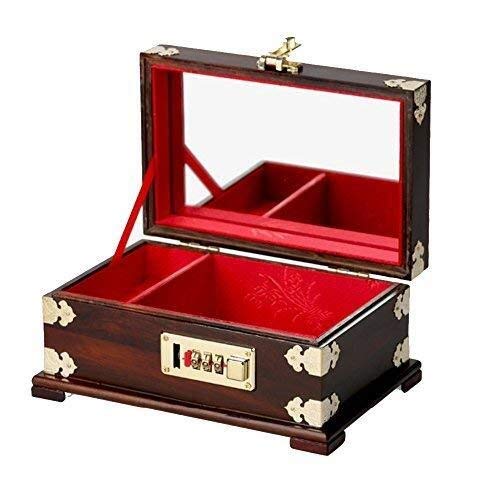 XWYSSH Los organizadores joyero de Madera Combinación de Caja roja Rosewood de combinación, Antigua Caja de Almacenamiento de Madera, Cofre del Tesoro, Caja de Regalo de Boda