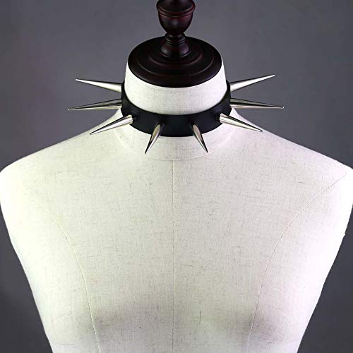 XXLYY Damas Collar de Gargantilla, Collar de Cuero Collar de Cadena Larga Cadena Ajustable con Pernos, Correa de Cuero Punk Rock gótico,Rosado