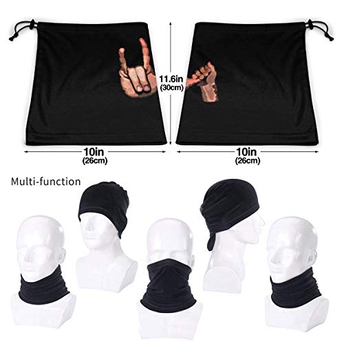 XXUU ASL Lenguaje de señas americano I Love You Cuello bufanda cálida Mascarilla reutilizable para exteriores Bandana