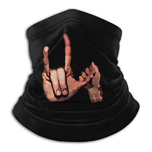 XXUU ASL Lenguaje de señas americano I Love You Cuello bufanda cálida Mascarilla reutilizable para exteriores Bandana