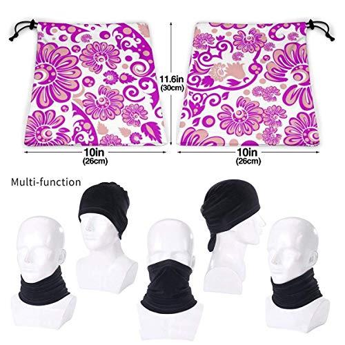 XXUU Patrón Floral sin Costuras Unisex Microfibra Cuello Calentador Cuello Polaina Mascarilla Hombres Multifuncional Bandana Mujeres Bufanda Envoltura de la Cabeza Máscara Polvo Viento Sol Protección