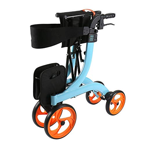 Xyfw Plegable De 4 Ruedas De Aluminio Ligero, Triple Portador Plegable con Frenos Bloqueables Y Bolsa De Transporte, Altura Ajustable, Uso para Personas Mayores