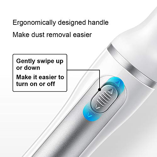 XYY plumeros, Plumero eléctrico inalámbrico Desmontable y Lavable giratoria con Microfibra de Cabeza y Poste de extensión (Azul)