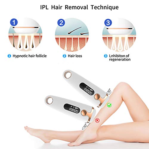 XYZA Dispositivo De Depilación Sin Dolor De Punto De Congelación para Blanquear El Cuidado De La Piel Dispositivo De Depilación Casera IPL De Larga Duración Y Suave, Inhibiendo La Regeneración,Oro