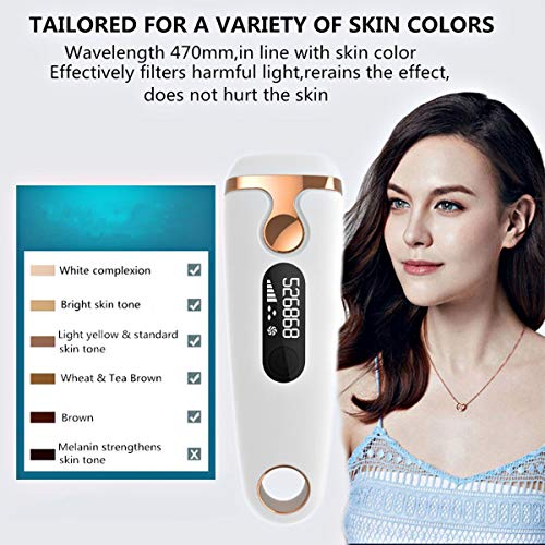 XYZA Dispositivo De Depilación Sin Dolor De Punto De Congelación para Blanquear El Cuidado De La Piel Dispositivo De Depilación Casera IPL De Larga Duración Y Suave, Inhibiendo La Regeneración,Oro