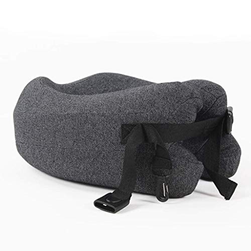 XZJJZ Soporte ergonómico portátil for el Cuello en Forma de U -Funda Suave, Transpirable y Lavable- Gris Oscuro