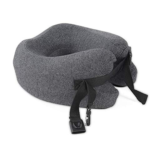 XZJJZ Soporte ergonómico portátil for el Cuello en Forma de U -Funda Suave, Transpirable y Lavable- Gris Oscuro
