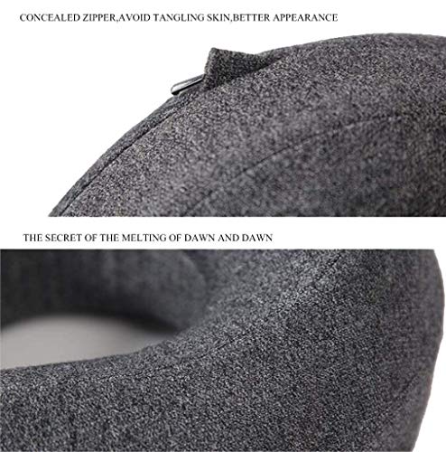 XZJJZ Soporte ergonómico portátil for el Cuello en Forma de U -Funda Suave, Transpirable y Lavable- Gris Oscuro