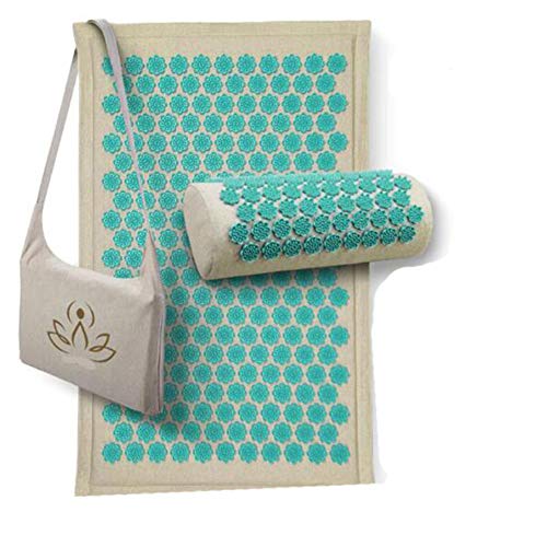 XZPZ La acupresión Mat Flores, Lotus Pad Masaje Alivia la Espalda y Cuello, relaja los músculos, Reduce el insomnio, Adaptado a los Adultos contra la presión del colchón