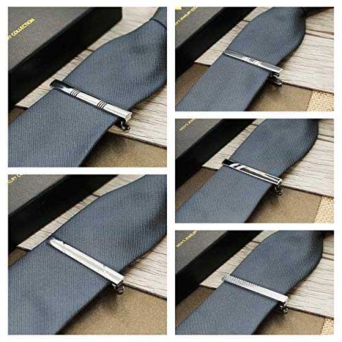 YADOCA 10 Piezas Clip de Corbata para Hombres Metal de Cobre Clásico Corbata Tie Bar Clip Boda Negocio Accesorios con Caja de Regalo