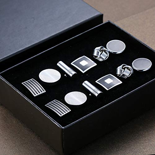 YADOCA 6 Piezas Cobre Joyero Gemelos Camisa Hombre Traje Clasicos Caballero para Boda Negocio Caja Regalo