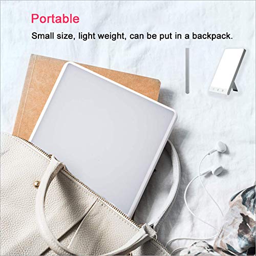 Yafido Lampara Luminoterapia, Lampara luz Natural PortáTil 10000 Lux, Antidepresivo Invernal, Sin Uv, Con Temporizador, Brillo Ajustable, Adecuado para la Oficina en El Hogar