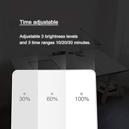 Yafido Lampara Luminoterapia, Lampara luz Natural PortáTil 10000 Lux, Antidepresivo Invernal, Sin Uv, Con Temporizador, Brillo Ajustable, Adecuado para la Oficina en El Hogar