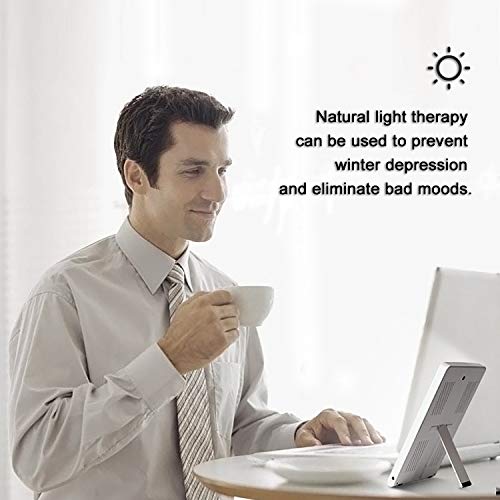 Yafido Lampara Luminoterapia, Lampara luz Natural PortáTil 10000 Lux, Antidepresivo Invernal, Sin Uv, Con Temporizador, Brillo Ajustable, Adecuado para la Oficina en El Hogar