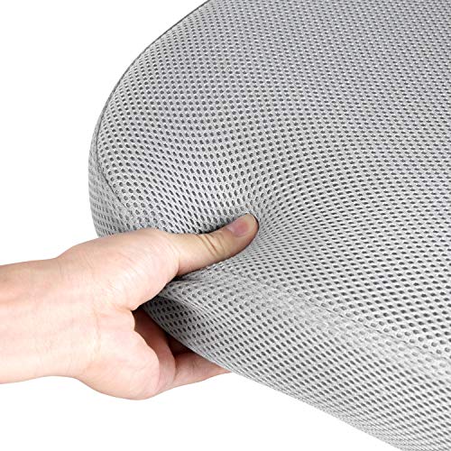 Yaheetech Silla de Oficina Silla de Malla Altura Ajustable para Trabajo Silla Escritorio Ergonómica Giratoria Gris