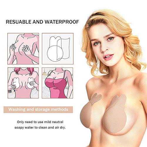 Yakin shop Sujetador Autoadhesivo Push Up Silicone Invisible Strapless Nipple Covers Levantamiento de Senos Cinta para Mujeres (L for C D Cup)