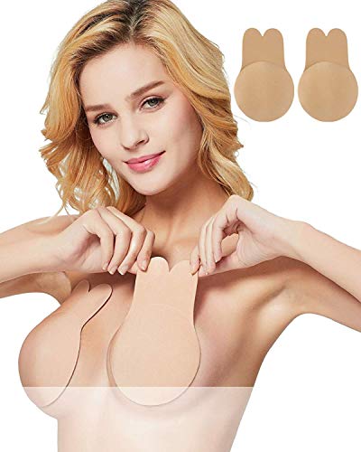 Yakin shop Sujetador Autoadhesivo Push Up Silicone Invisible Strapless Nipple Covers Levantamiento de Senos Cinta para Mujeres (L for C D Cup)