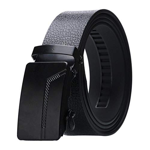 YAL - Cinturón automático para hombre, hebilla de aleación y hebilla de aleación duradera de piel artificial con textura de corteza de negocios de moda casual jeans cinturón D
