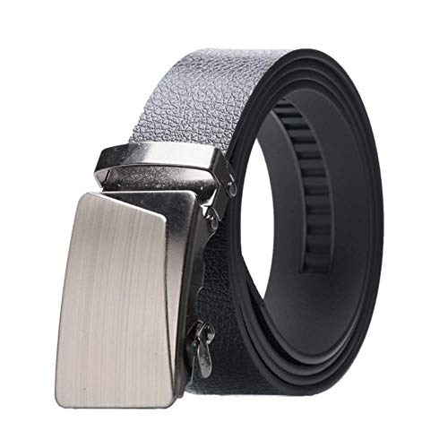 YAL - Cinturón automático para hombre, hebilla de aleación y hebilla de aleación duradera de piel artificial con textura de corteza de negocios de moda casual jeans cinturón D