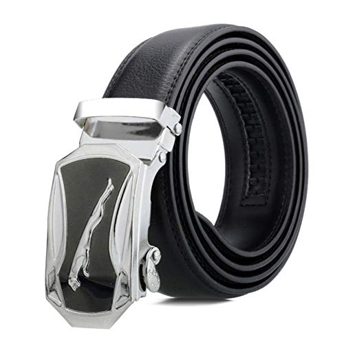 YAL - Cinturón de cuero artificial para hombre y duradero con hebilla automática para negocios L