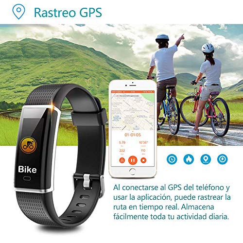 YAMAY Pulsera de Actividad Inteligente con Pulsómetro, Impermeable IP68 Smartwatch con 14 Moda Deportiva, Podómetro Pulsera Inteligente para Mujer Hombre Reloj Inteligente Android y iOS Teléfono