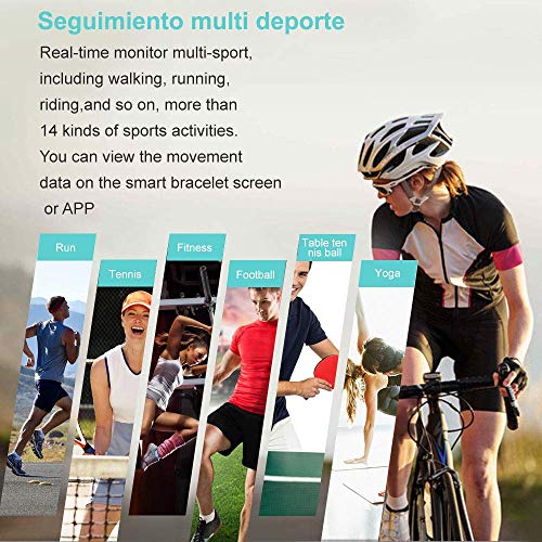 YAMAY Pulsera de Actividad Inteligente Impermeable IP68 con 14 Modos de Deporte,Pulsera Inteligente con Pulsómetro, Blood Pressure, Sueño,Podómetro,Pulsera Deporte para Android y iOS Teléfono móvil