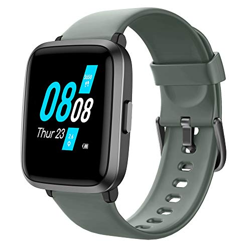 YAMAY Smartwatch con Oxímetro de Pulso Esfigmomanómetro y Pulsómetro Reloj Inteligente Impermeable para Hombre Mujer, Pulsera de Actividad Inteligente podómetro con Cronómetro para Android iOS