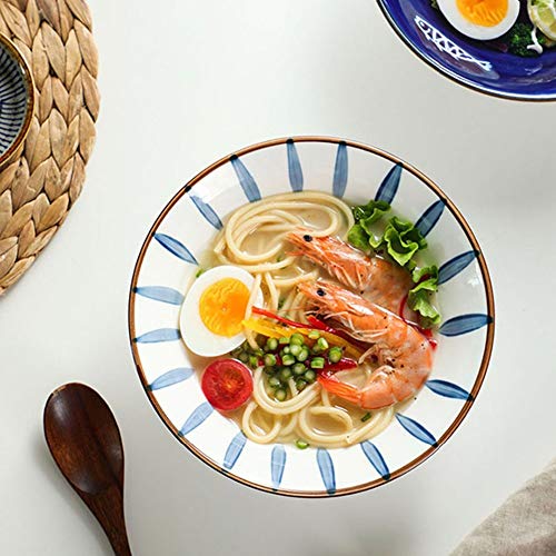YANGJUN Ramen de Estilo japonés Cuencos, para Ensalada de Pasta Sopa Fideos Cereales, Tazón De Cerámica Microondas Apto para Lavavajillas (Color : C, Size : 20.5cm/8inch)