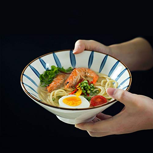 YANGJUN Ramen de Estilo japonés Cuencos, para Ensalada de Pasta Sopa Fideos Cereales, Tazón De Cerámica Microondas Apto para Lavavajillas (Color : C, Size : 20.5cm/8inch)