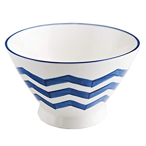 YANGJUN Ramen Japonés de 5 Pulgadas Cuencos, Vajilla de Tazón de Cerámica Bajo Vidriado, Tazón Sopa Grande Tazón Retro para El Hogar (Color : A, Size : 5pcs)