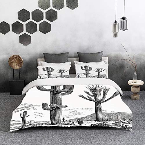 Yaoni Bedding Juego de Funda de Edredón - Azulejos complejos marroquí, Color Pastel con Formas matemáticas Ar/Microfibra Funda de Nórdico y Fundas de Almohada - (Cama 150 x 200cm + Almohada 63X63cm)
