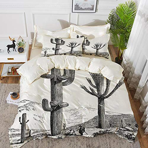 Yaoni Bedding Juego de Funda de Edredón - Azulejos complejos marroquí, Color Pastel con Formas matemáticas Ar/Microfibra Funda de Nórdico y Fundas de Almohada - (Cama 150 x 200cm + Almohada 63X63cm)